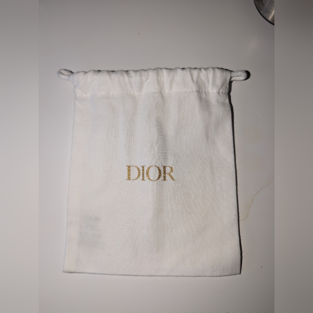 Dior White Drawstring Pouch